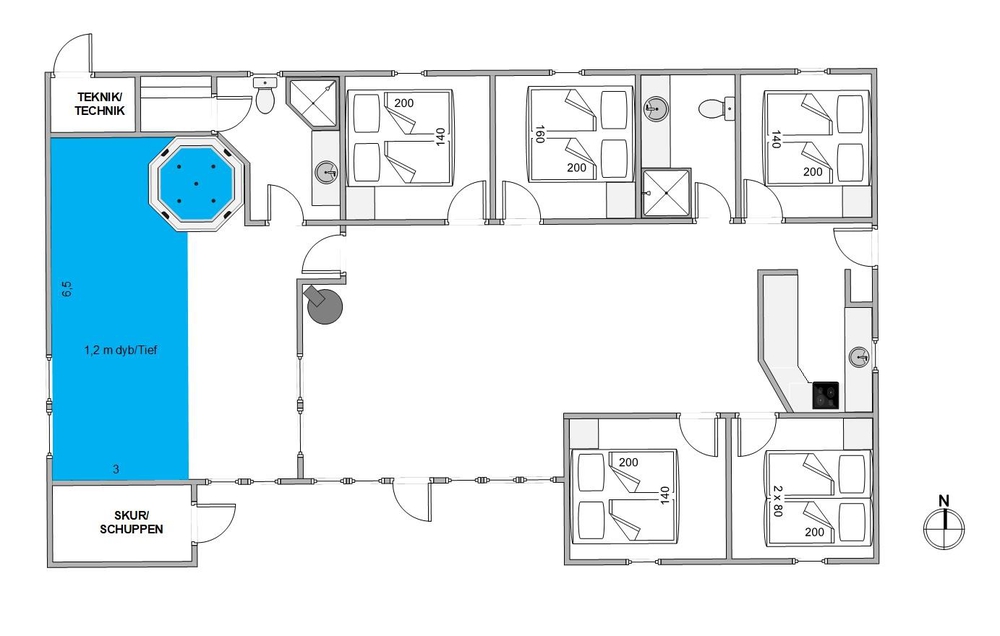Luxuriöses Poolhaus mit ausreichend Platz für die ganze Familie