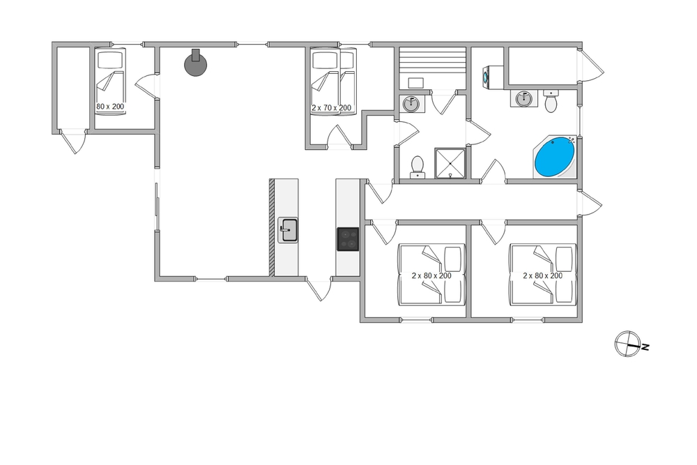 Ferienhaus mit Terrassen auf einem Naturgrundstück